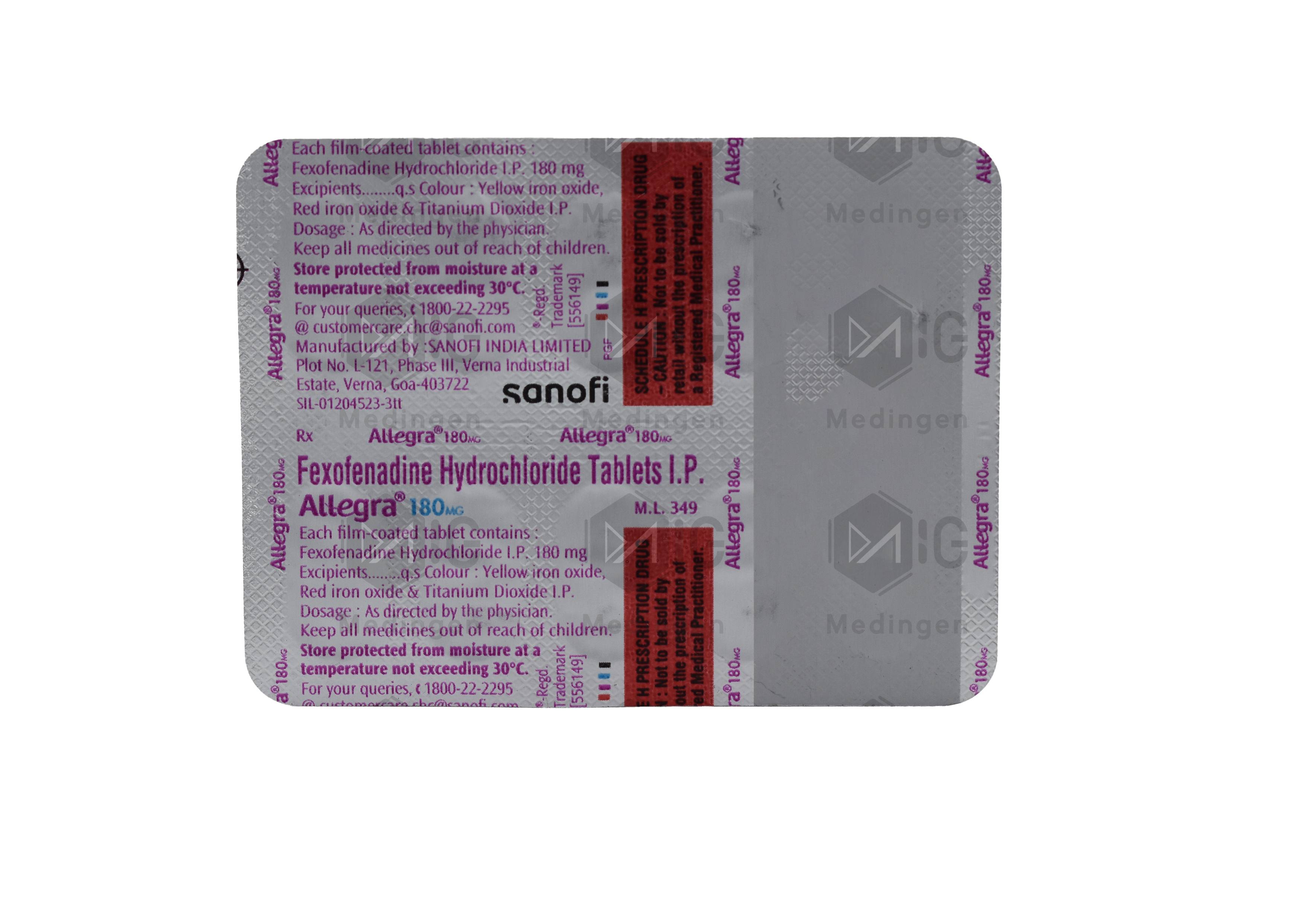 ALLEGRA 180MG